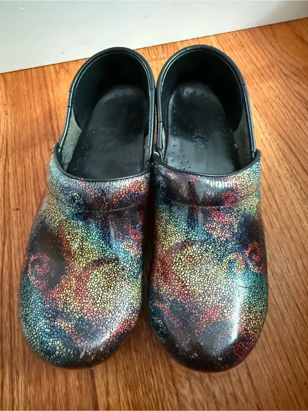 Dansko Professional Clogs Multi Mosaic Patent Leather Womens EU 37 = US 7